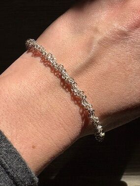 Vintage Italian Sterling Silver Rope Link Bracelet